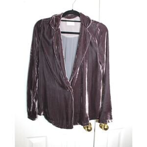 Tina + Jo Brown Silk Blend Relaxed Blazer sz XS